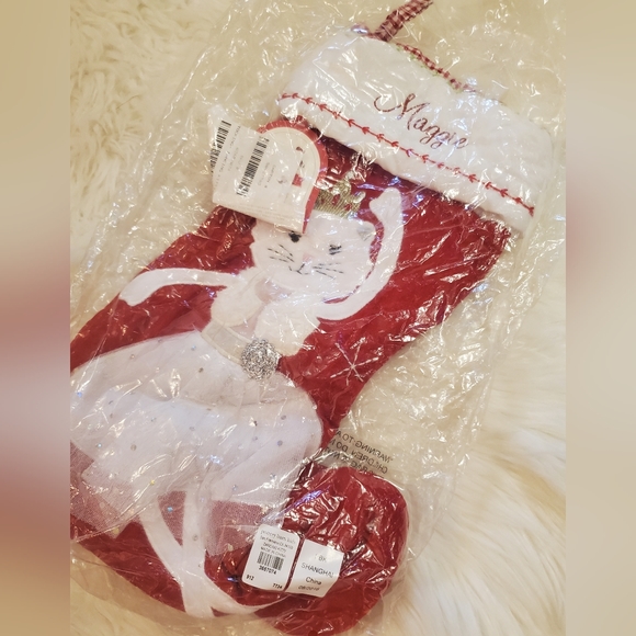 Pottery Barn Dancing Kitty Quilted Holiday Stocking - "Maggie" - Picture 5 of 8